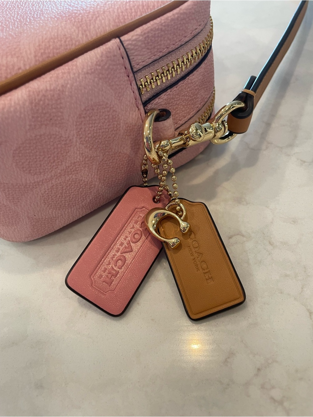 Coach Pink Signature Mini Carey Crossbody with Matching Wristlet - Picture 3 of 16